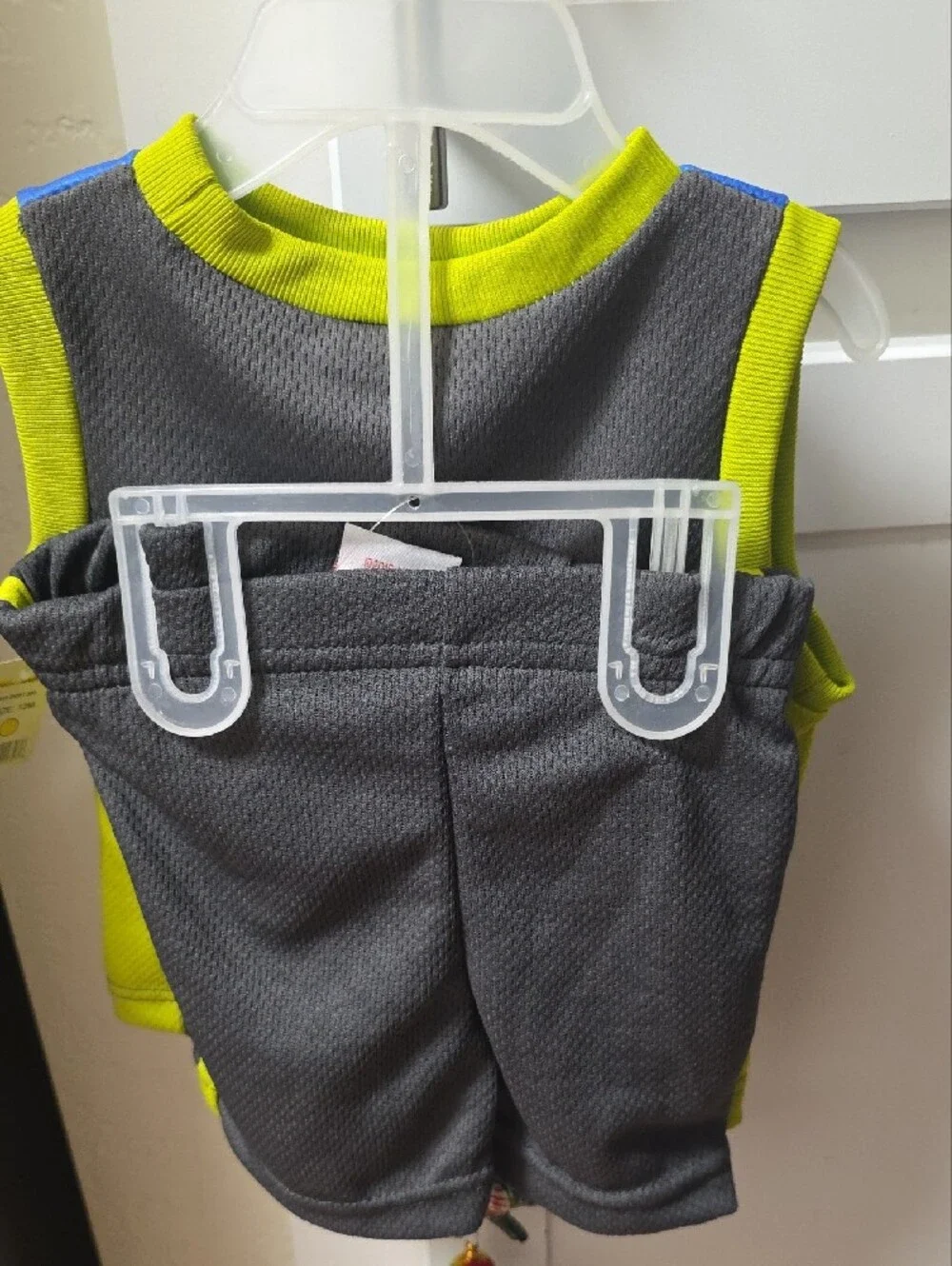 Paw Patrol Kids Tank Top & Shorts Set- Blue & Neon Yellow Size 12 Months